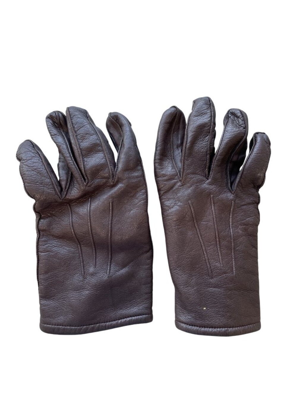 Genuine Leather Gloves XL Brown Insulated Warm Polyester Lined Retro Outdoorsy
